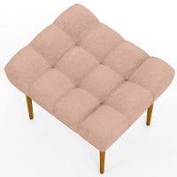 Kit 02 Puffs Para Sala De Estar Requinte L02 Linho Rosê - 2