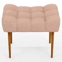 Kit 02 Puffs Para Sala De Estar Requinte L02 Linho Rosê