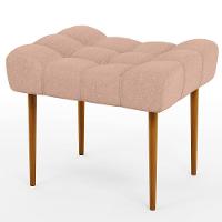 Kit 02 Puffs Para Sala De Estar Requinte L02 Linho Rosê - 7