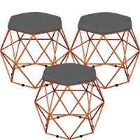 Kit 03 Puffs Aramado Bronze Six L02 Suede Cinza - 1