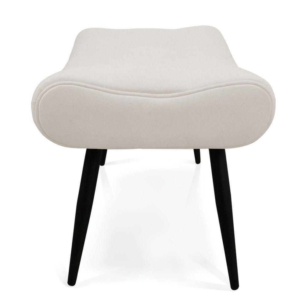 Kit 02 Puffs Sher Linho Bege A19 Pés Palito De Ferro - 4