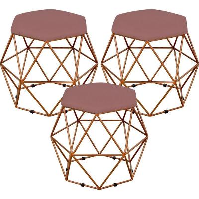 Kit 03 Puffs Aramado Bronze Six L02 Suede Rosê