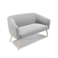 Namoradeira 02 Lugares Stella Suede Pés Palito Natural - D'rossi Cor Cinza - 2