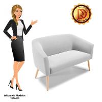 Namoradeira 02 Lugares Stella Suede Pés Palito Natural - D'rossi Cor Cinza - 5