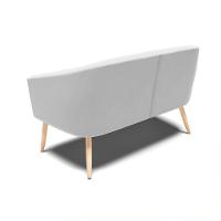 Namoradeira 02 Lugares Stella Suede Pés Palito Natural - D'rossi Cor Cinza - 8