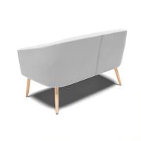 Namoradeira 02 Lugares Stella Suede Pés Palito Natural - D'rossi Cor Cinza - 9