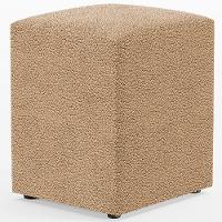 Kit 04 Puffs Quadrado Decorativo Sala De Estar L02 Bouclê Mostarda - Lyam Decor - 4