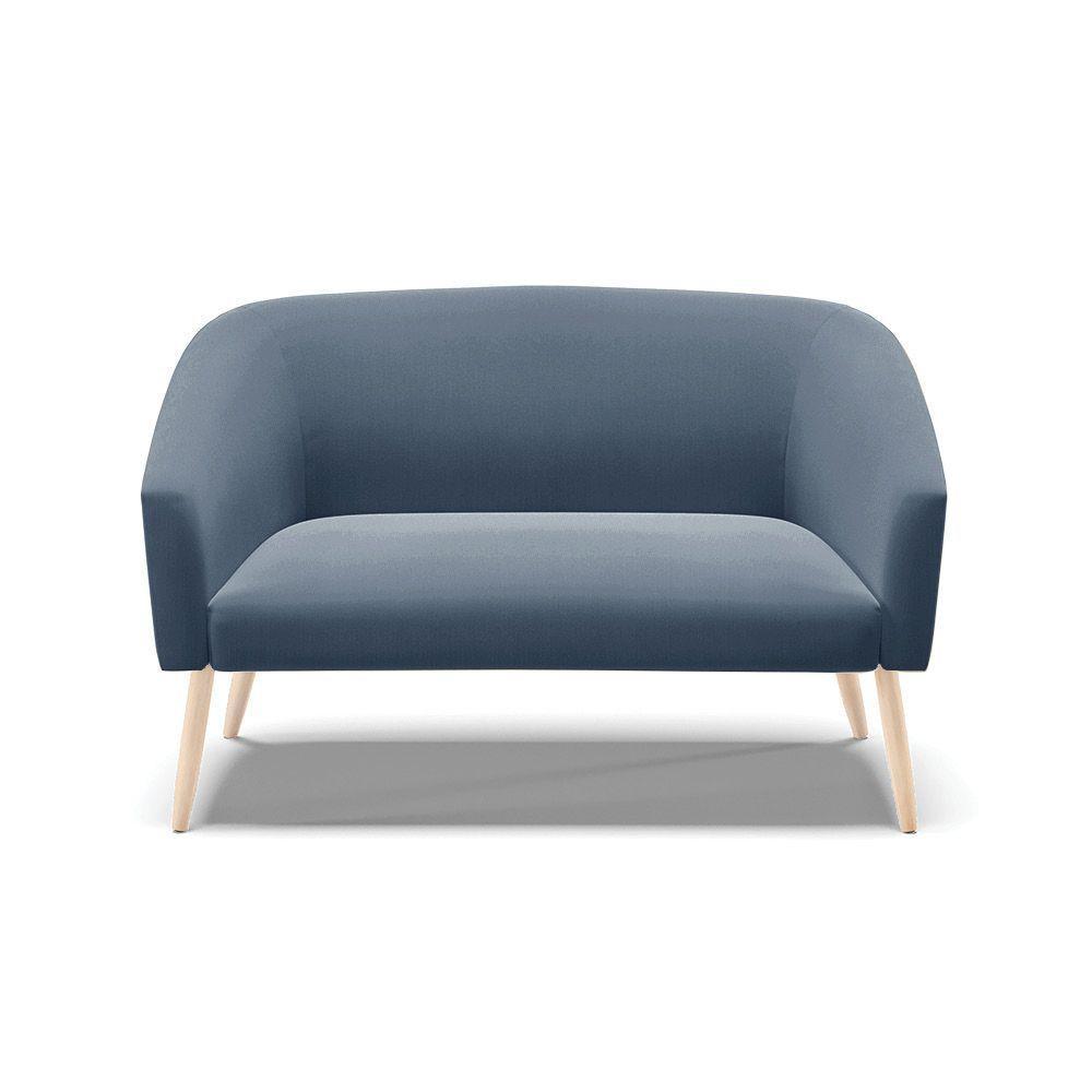 Namoradeira 02 Lugares Stella Suede Azul Marinho Natural - 7