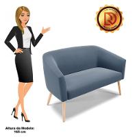 Namoradeira 02 Lugares Stella Suede Azul Marinho Natural - 3