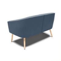 Namoradeira 02 Lugares Stella Suede Azul Marinho Natural - 5