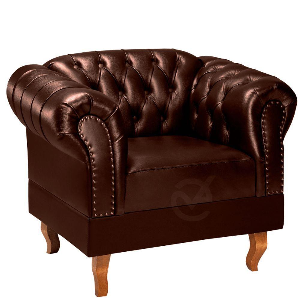 Poltrona Chesterfield Duque Via Encanto Courano Marrom - 1