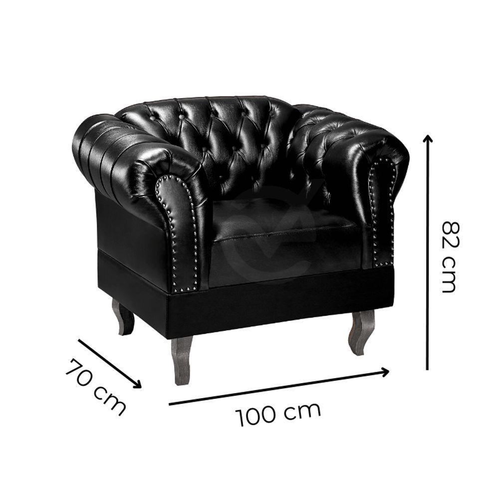 Poltrona Chesterfield Duque Via Encanto Courano Marrom - 2