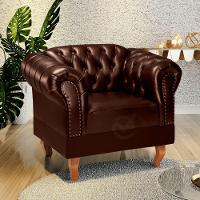Poltrona Chesterfield Duque Via Encanto Courano Marrom - 3
