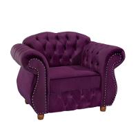 Poltrona Chesterfield Merlô Via Encanto Veludo Uva - 2