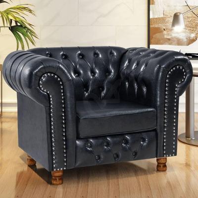 Poltrona Chesterfield Vittorio Courano Sintético Preto Via Encanto