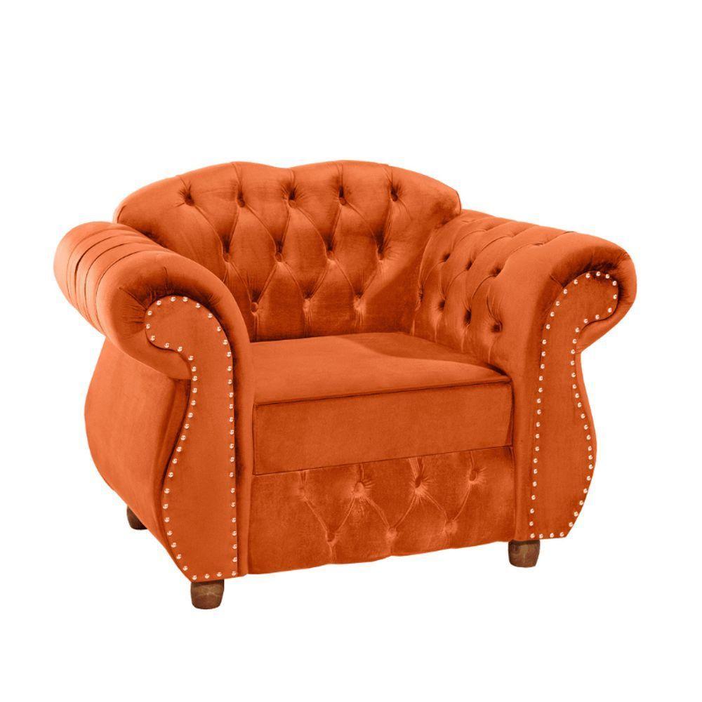 Poltrona Chesterfield Merlô Via Encanto Veludo Cobre - 1