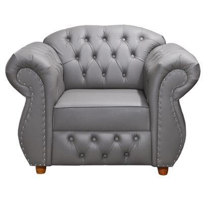 Poltrona Chesterfield Merlô Courano Cinza Via Encanto