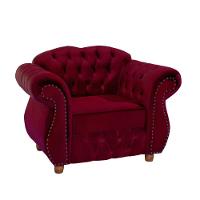 Poltrona Chesterfield Merlô Via Encanto Veludo Bordô - 6