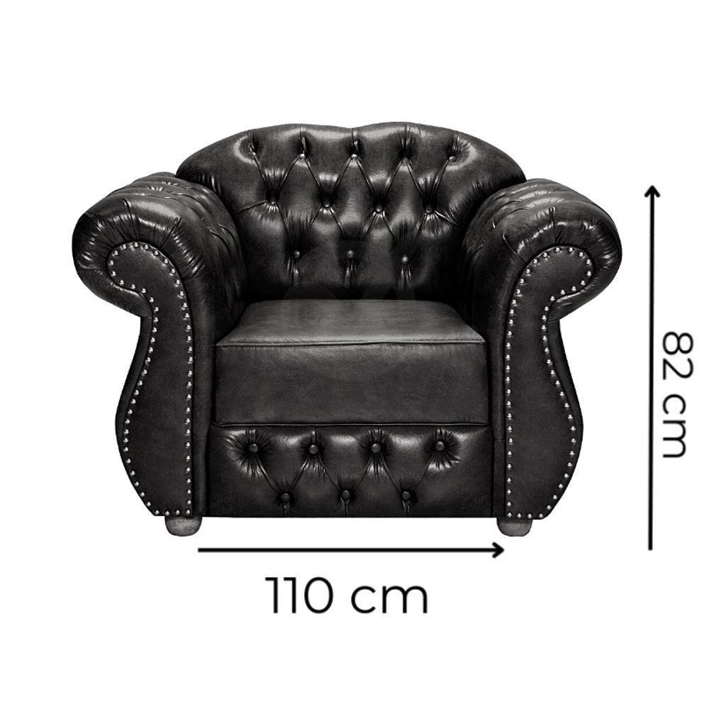 Poltrona Chesterfield Merlô Via Encanto Courano Marrom - 2