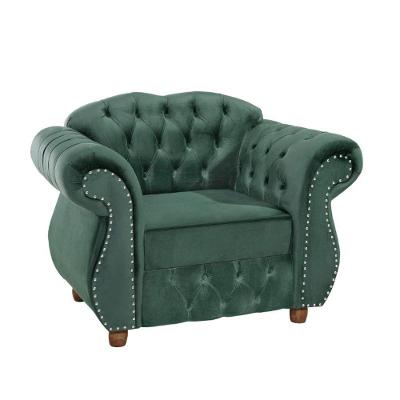 Poltrona Chesterfield Merlô Veludo Espuma D28 Soft Verde Via Encanto