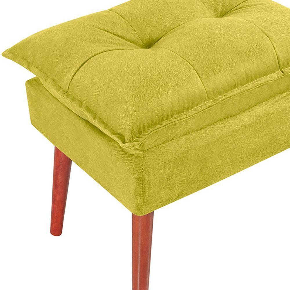 Kit 2 Puff Puf Opall Pes Palito 55x40cm Suede Amarelo Mpassos Amarelo - 3