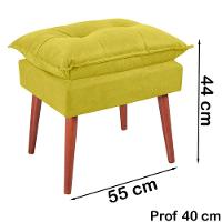 Kit 2 Puff Puf Opall Pes Palito 55x40cm Suede Amarelo Mpassos Amarelo - 6