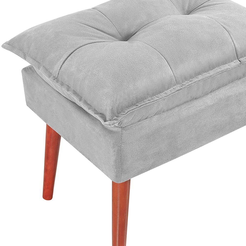 Kit 2 Puff Puf Opall Pes Palito 55x40cm Suede Cinza Claro Mpassos Cinza Claro - 3