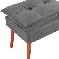 Kit 2 Puff Puf Opall Pes Palito 55x40cm Suede Cinza Escuro Mpassos Cinza Escuro - 3