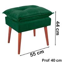 Kit 2 Puff Puf Opall Pes Palito 55x40cm Suede Verde Mpassos Verde - 6