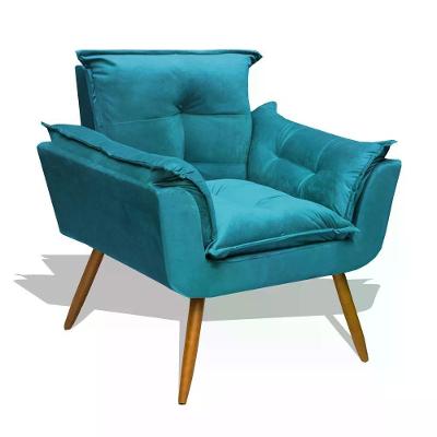 Poltrona Decorativa Opala Azul Turquesa Divini