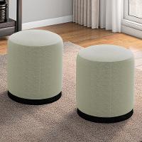 Kit 2 Puff Puf Para Sala Base Metal Saien Linho Sl 76 Peer Sl 76 - 1