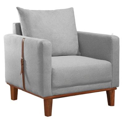 Poltrona Decorativa Milla Veludo Bege Via Encanto
