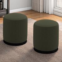 Kit 2 Puff Puf Para Sala Base Metal Saien Linho Sl 74 Peer Sl 74 - 3