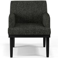 Poltrona Decorativa Para Sala De Estar Base Preto Beatriz W01 Linho Chumbo - 6