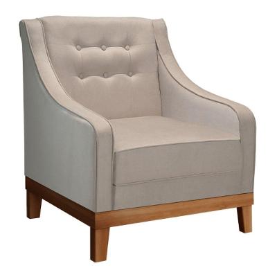 Poltrona Decorativa Tabatha Veludo Bege Via Encanto