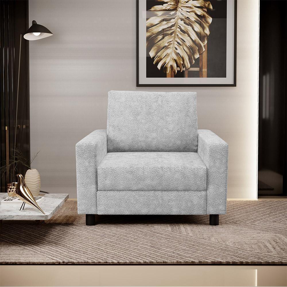 Poltrona E Recepção Malta L02 Bouclê Cinza - 7