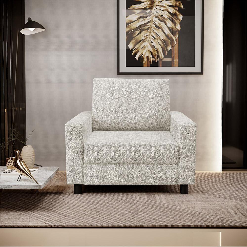 Poltrona E Recepção Malta L02 Bouclê Creme - 7