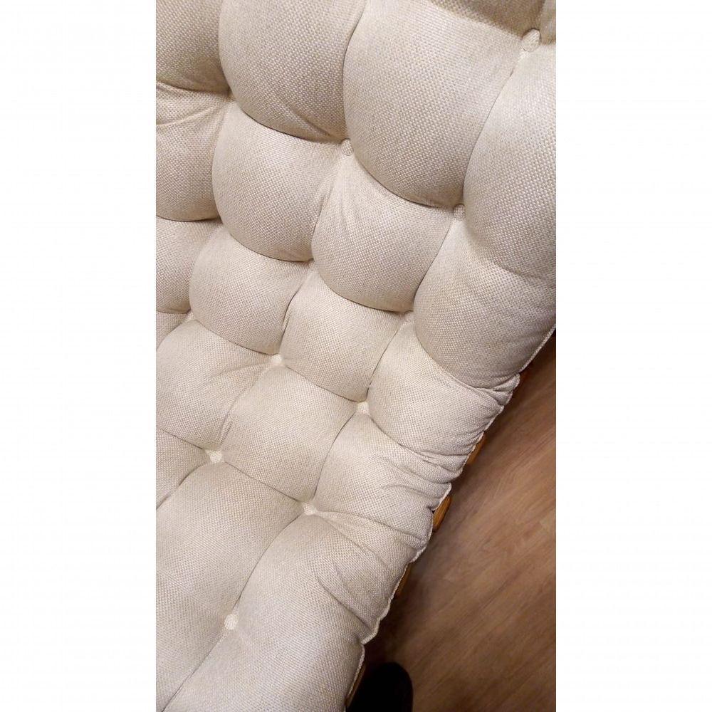 Kit Poltrona Costela Com Puff Para Sala Linho Bege - 2