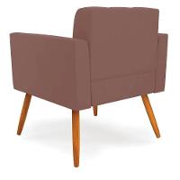 Poltrona Elisa Veludo Pés Palito Castanho - D'rossi Cor Rose