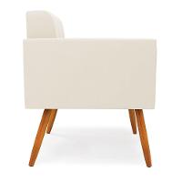 Poltrona Elisa Veludo Pés Palito Castanho - D'rossi Cor Bege - 3