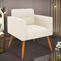 Poltrona Elisa Veludo Pés Palito Castanho - D'rossi Cor Bege