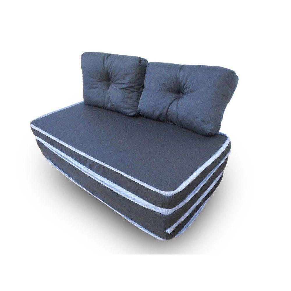 Puff 3 Em 1 Casal Conforto Fa Maringá 128X60X10 Cm Azul - 2
