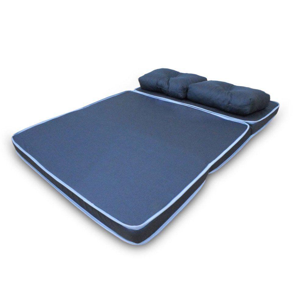 Puff 3 Em 1 Casal Conforto Fa Maringá 128X60X10 Cm Azul - 3