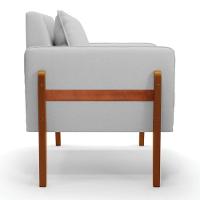 Poltrona Lana Linho Cinza A05 Base De Madeira - D'rossi - 6