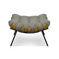 Kit Poltrona Costela Com Puff Para Sala Veludo Cappucino - 14