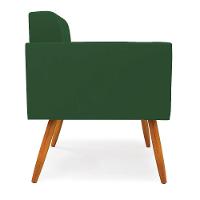 Poltrona Elisa Veludo Pés Palito Castanho - D'rossi Cor Verde - 5