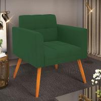 Poltrona Elisa Veludo Pés Palito Castanho - D'rossi Cor Verde - 7