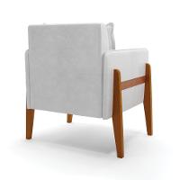 Poltrona Lana Corano Base De Madeira - D'rossi Cor Branco - 5