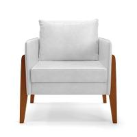 Poltrona Lana Corano Base De Madeira - D'rossi Cor Branco - 7