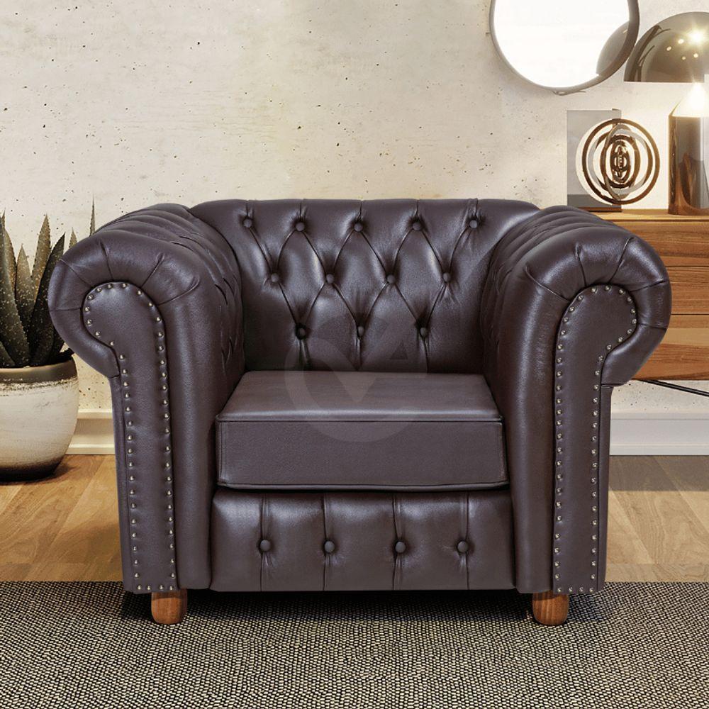 Poltrona Luiz Xv Via Encanto Courano Marrom Café - 2